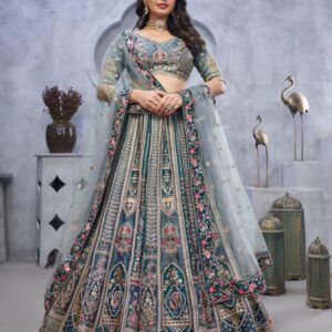 Designer Embellished Sequin Semi-Stitched Lehenga Choli with Dupatta. Free Shipping